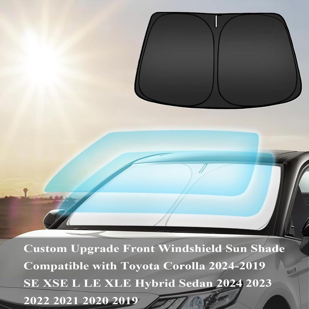 Солнцезащитная шторка на лобовое стекло Toyota Corolla для 2014-2025 Toyota Corolla, 4-слойная, для переднего окна, 240T, солнцезащитный козырек, складная, блокирующая