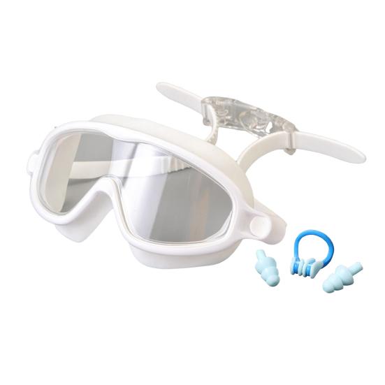 Комплект очков для плавания с широким обзором, противотуманные очки для плавания с зажимом для носа