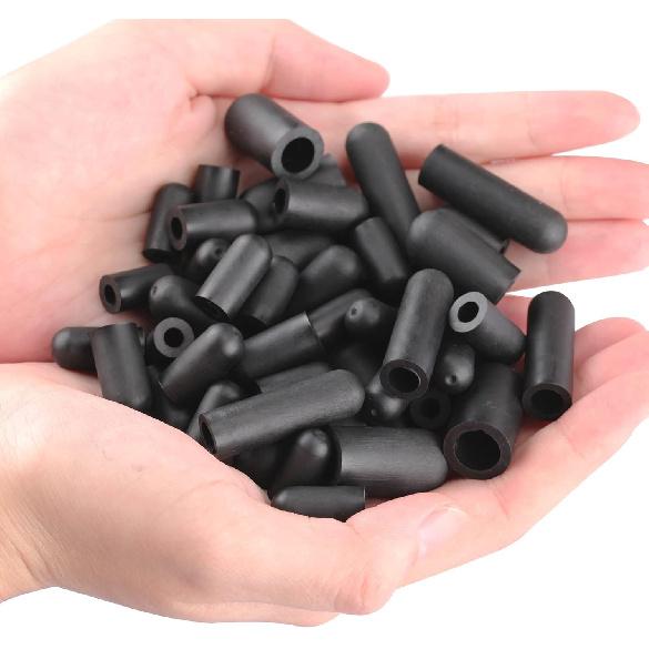 80PCS Vacuum Hose Caps, Connector Assortment 6 Sizes Black Rubber Cap, Automotive Topomatic Replacement Parts For Carburetor Vacuum Plugs, Intake
