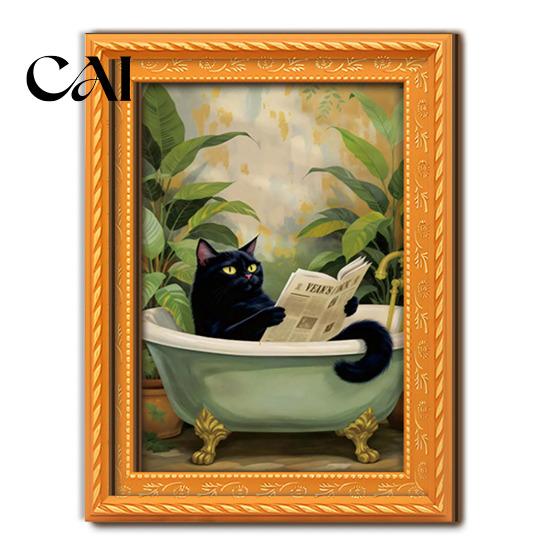Autumn Home Wall Decorations Black Cat Wooden Refrigerator Magnet, Halloween Theme Decorative Festive Kitchen Accessories Magnetic Decal, for Cabinets