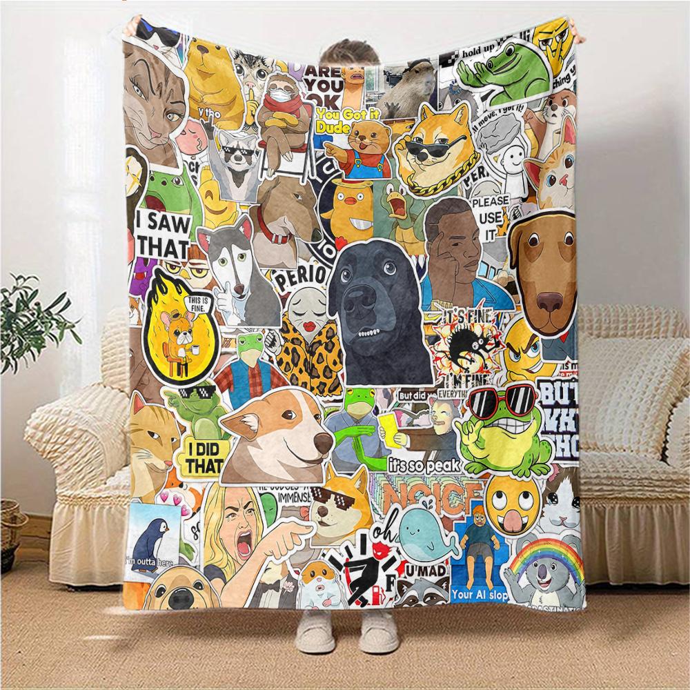 Doge Meme Culture Blanket Soft Throw Blanket For Home Bedroom Bed Sofa Travel Office Solid Christmas Blanket