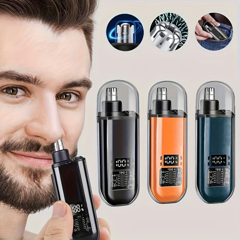 A Mini Portable and Stylish Electric Nose Hair Trimmer with USB Charging Function and Digital Display for Nose Care and Cleaning