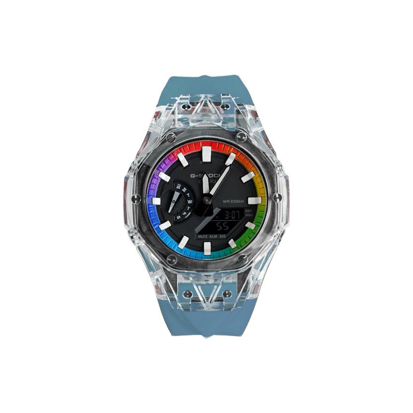 CASIO Unisex Liquid Crystal,Analog Dual Display Series 48.5mm Black Watch GA-2100-7A(Watch8--)