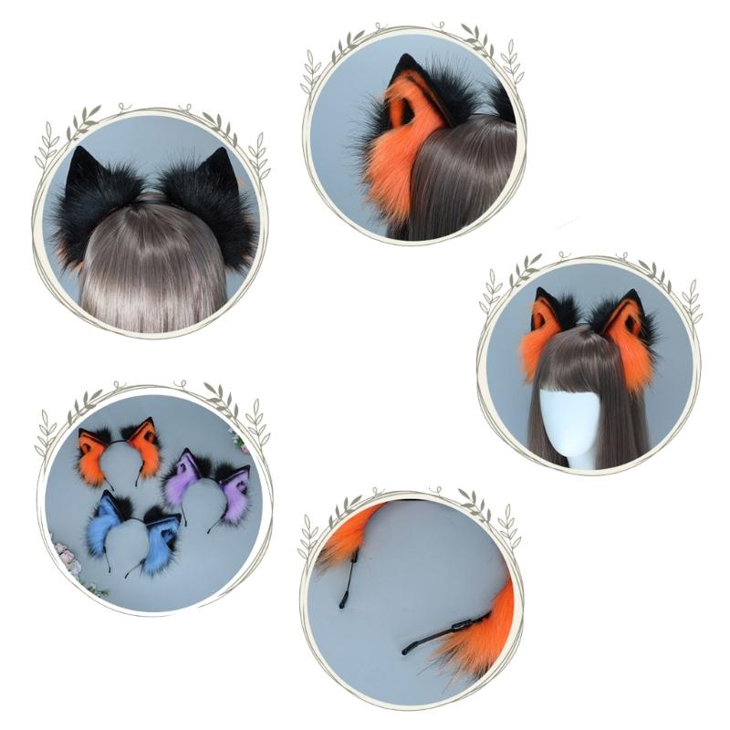 Прекрасные женские и студенческие повязки для фотосессии, повязки на голову в форме мультяшных волчьих ушей, одинаковые по цвету обруч для укладки волос