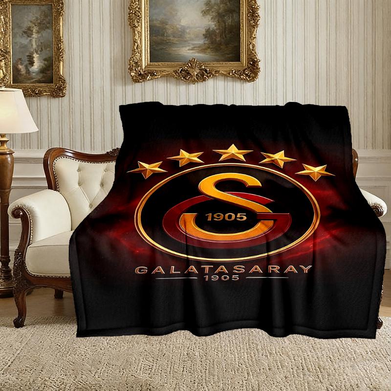 Galatasaray SK Pattern Blanket, Cozy Blanket for All-Season Comfort on Sofas, Beds, Office, Car, Camping and Travel
