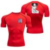 Men Compression Shirt Workout Quick Dry Levi Ackerman Print Top Breathable Sweat Absorbing Fit Fitness T-Shirt Sweat-Resistant