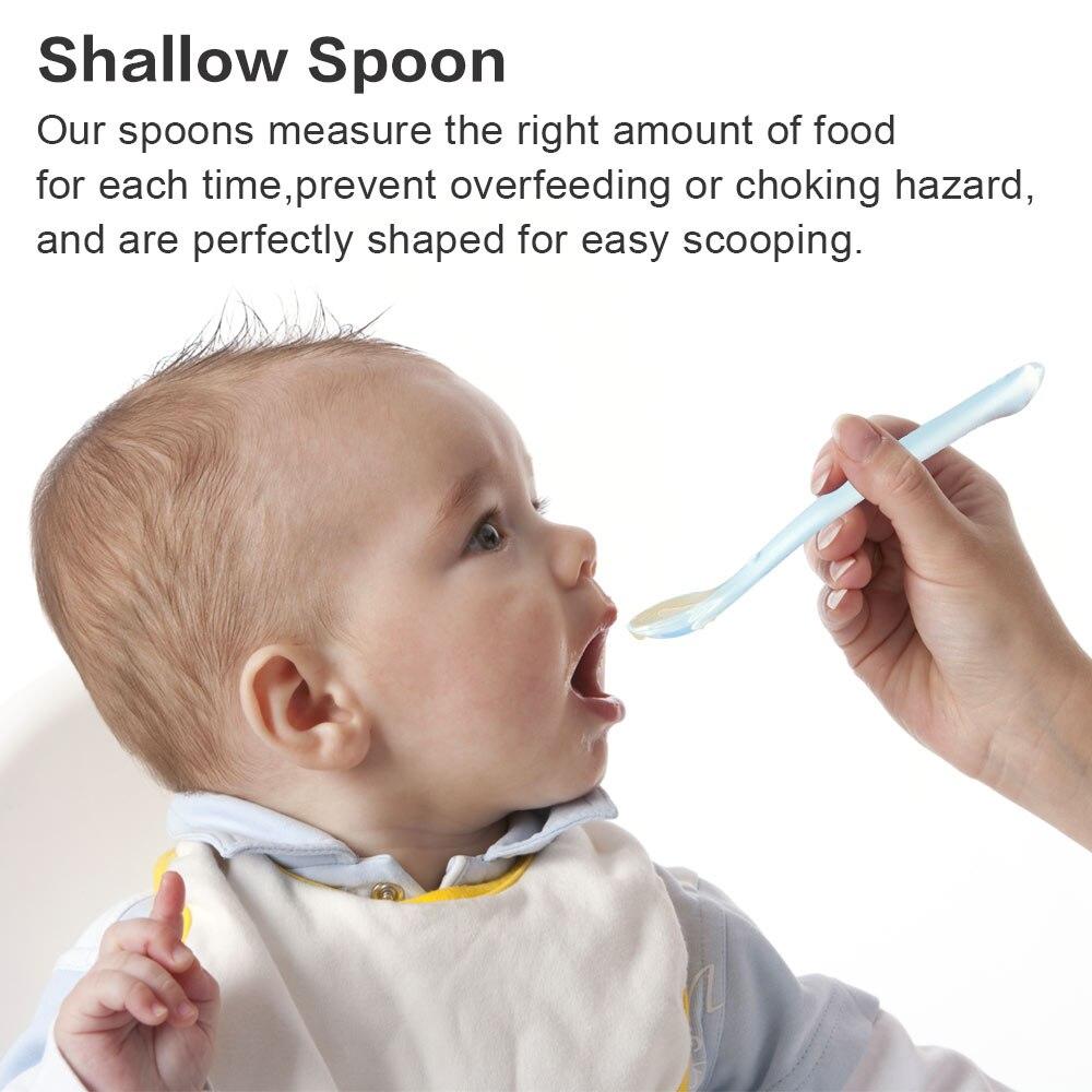 Силиконовая ложка для кормления детей, детский набор столовых приборов, мягкие ложки, посуда, посуда для детей, набор для кормления, датчик температуры