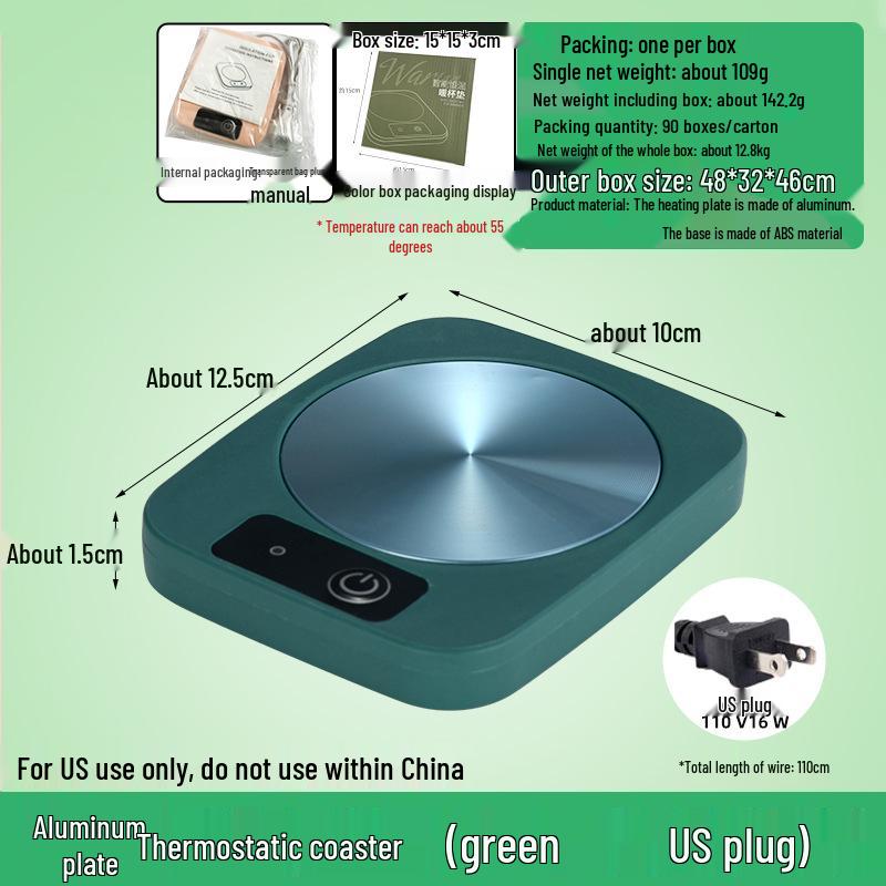 Умная подставка с подогревом 55°: Подогреватель чашек с постоянной температурой для горячих напитков