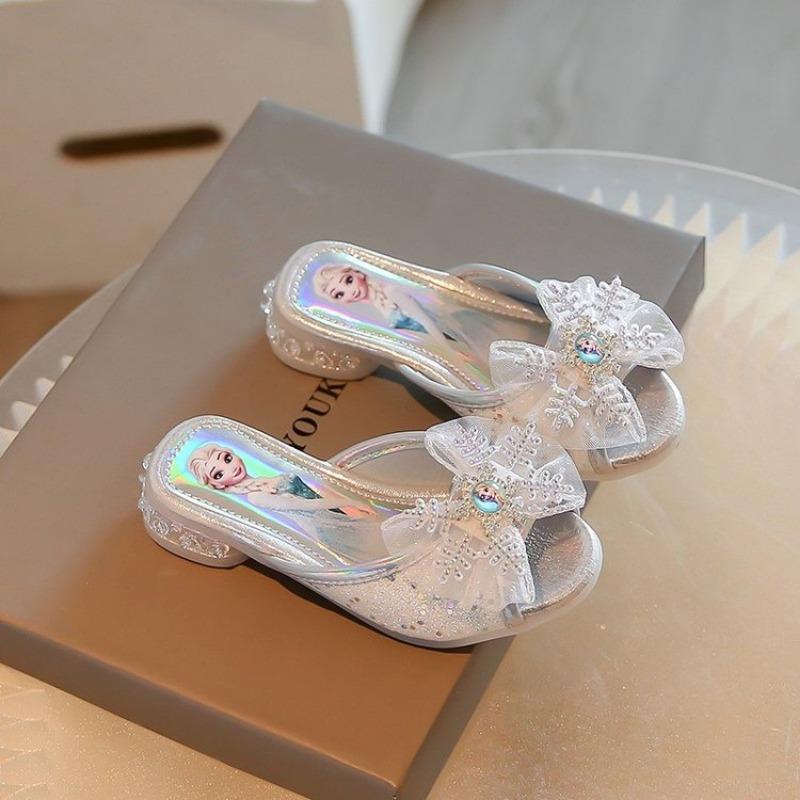Девочка, Туфли принцессы, Лето, Девочка, Бант, Стразы, Блеск, Тапочки, Открытый носок, Верхняя одежда