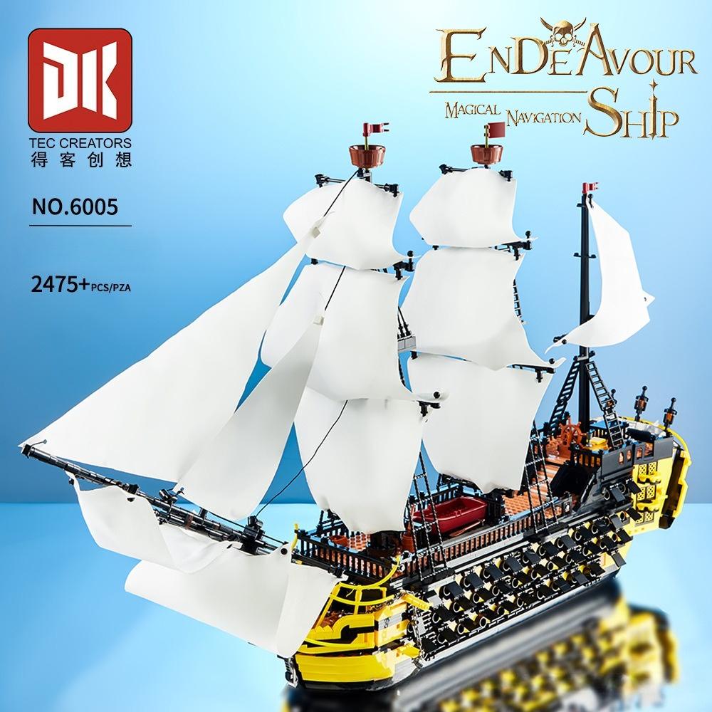 Pirate Ship Endeavour Building Blocks Set - Creative Assembling Model Bricks Toy For Children Birthday Gift