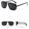 New Fashion TAC Polarized Sunglasses Retro Thick Edge Box Double Beam Punk Men's Metal Anti UV Glasses UV400 Shades Eyewear