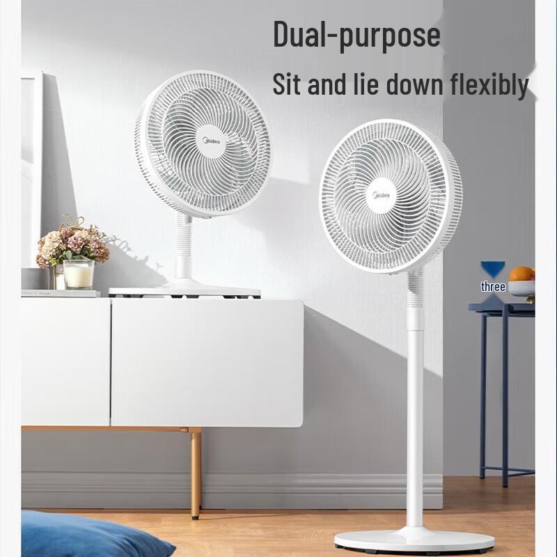 Midea 12-дюймовый тихий электрический вентилятор двойного назначения, штепсель CN (адаптер в комплекте)