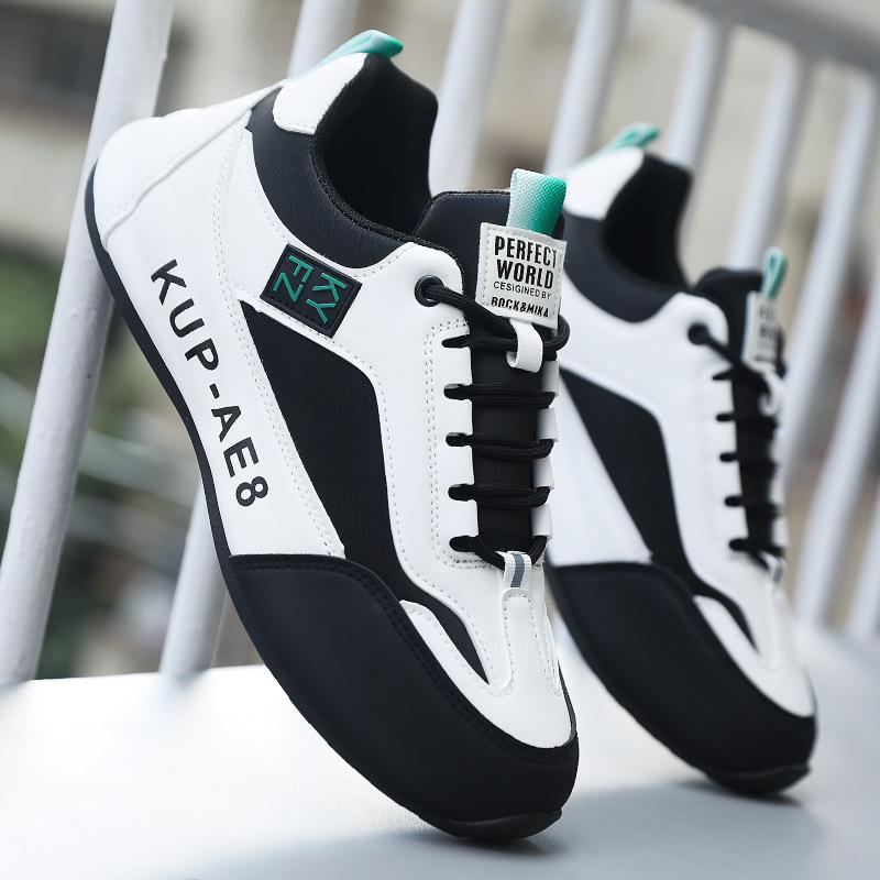 2024 весна новые мужские туфли кожаная поверхность водонепроницаемые спортивные повседневные туфли мягкая подошва легкие внутренние увеличивающие рост дорожные туфли папины туфли