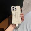 Роскошный чехол-кошелек из ПУ кожи для iPhone 16 15 14 Plus 13 12 11 Pro Max Белый Держатель для карт Ремешок на запястье Кольцо-застежка Чехол