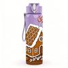 1PC Gingerbread House Candy Cane 750ml Color Plastic Sports Water Bottle Leakproof Flip Straw Lid Suitable for Sports Office Home Use