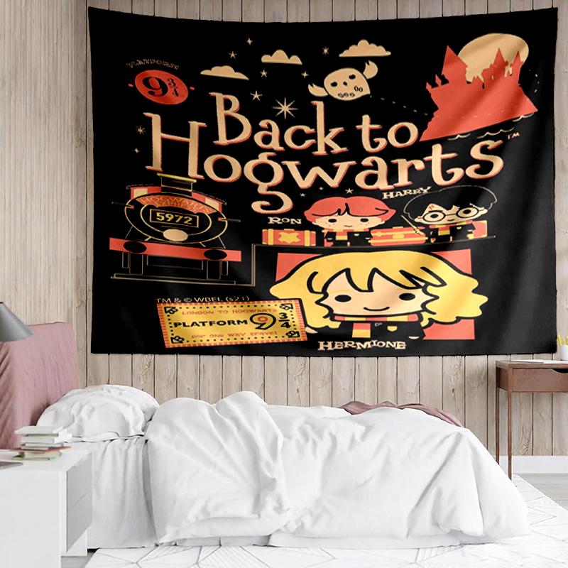Hogwarts Print Tapestry, Backdrop, Easy Setup, Ideal for Bedroom, Office & Living Room, with Aesthetic Wall Hanging Decor.