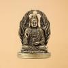 Solid Guanyin Buddha Statue Brass Craft Buddha Pendant Creative Pocket Buddha Ornaments  Table