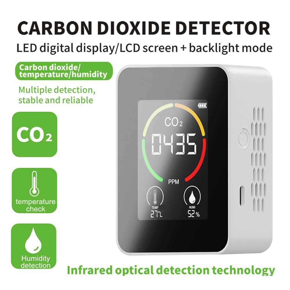 CO2 Meter CO2 Detector Multifunctional Thermohygrometer Home Intelligent Gas Analyzer Household Digital Air Pollution Monitor 1