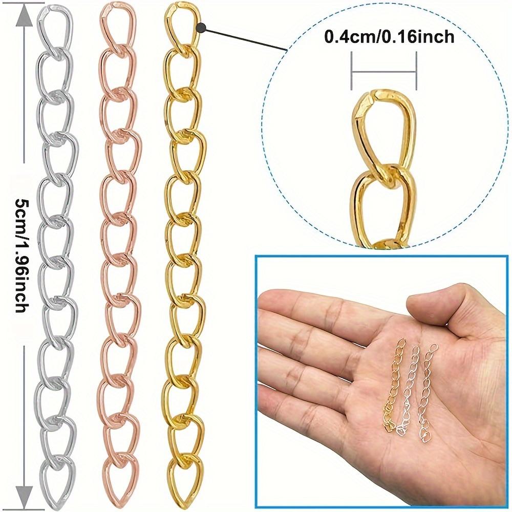 50/100/200 шт. Металлическая цепь-хвост, гальваническая регулировочная цепь, длинная цепь, ювелирные аксессуары, удлинительная цепь, сделай сам, браслет, ожерелье, серьги, ключ