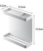 Yamazaki Tower Magnetic Wrap Holder, White, Approx. W15.5 X D5.2 X H15.5cm, for Wrap Storage and Kitchen Storage, Model 7121