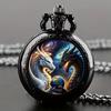 Винтажные карманные часы Dragon с цепочкой и кварцевым механизмом
