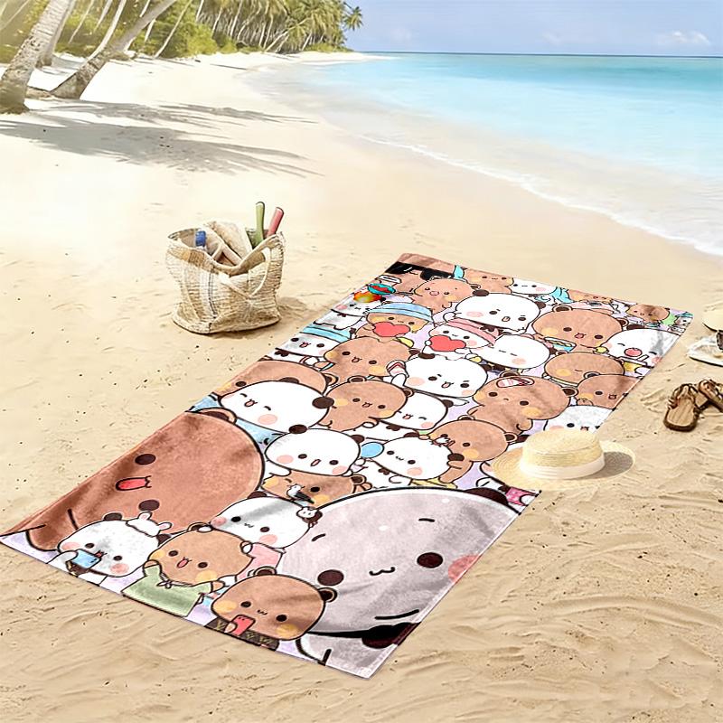 Bubu Dudu Print Beach Towel, Large Soft Quick Dry Towel for Beach Camping Swimming