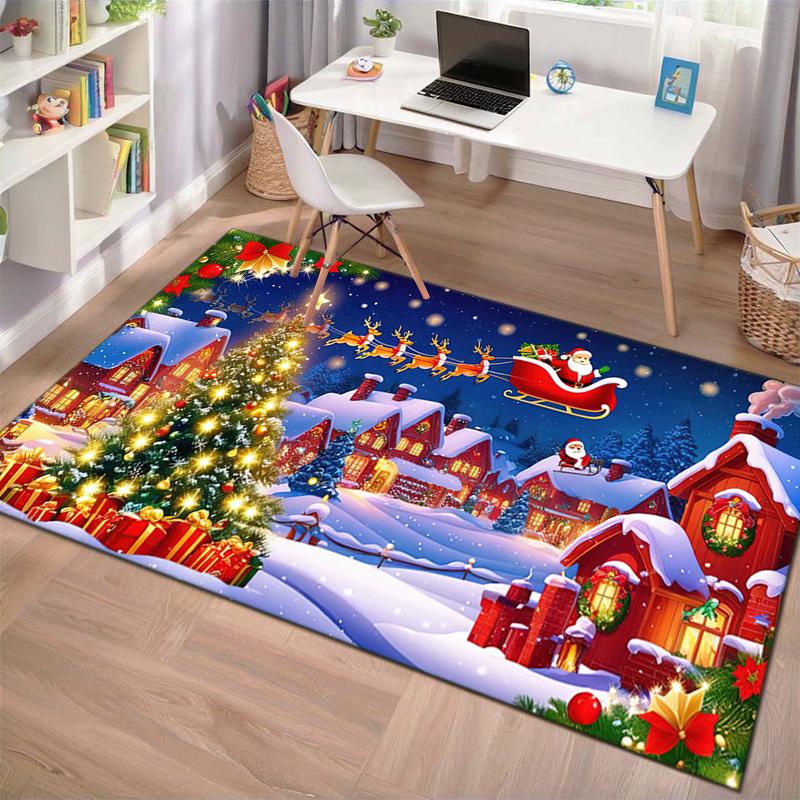 Rudolph Reindeer Friends Carpet Home Decor Living Room And Bedroom Mats Art Room Christmas Gifts