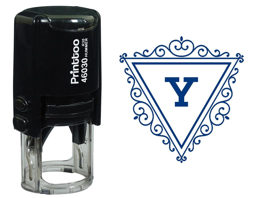 Printtoo Y Алфавит Вихревой Граница Треугольник Монограмма Начальная Самостоятельная Чернильная Резиновая Штамп Офис