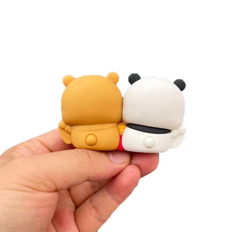 Милые фигурки Бубу и Дуду Украшения на удачу Разбогатей Иер Аксессуары панды Домашний декор Кавайные украшения для интерьера автомобиля