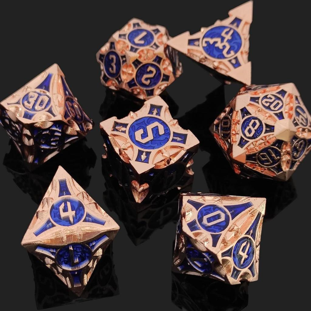 Металлический набор игральных костей DND D20 Polyhedral, подходит для игр Dungeons and Dragons RPG MTG Role Playing Pathfinder, настольные игры, аксессуары с сумкой для хранения