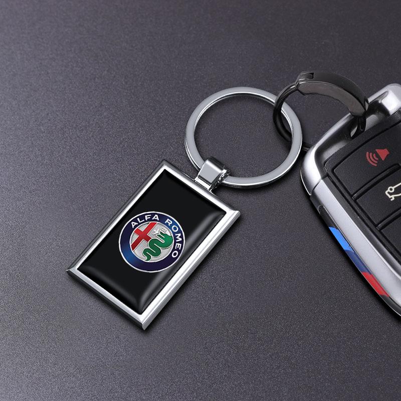 IJHD3 Car Keychain Auto Emblem Keyring Pendant Accessories For Alfa Romeo Giulietta 159 Mito Giulia Stelvio 147 156 Tonale Brera Disco