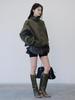 Whole Paper Oversized Washed Track Jacket (Khaki)