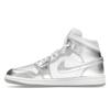 Air Jordan 1 Mid SE металлические серебристые женские кроссовки White Wolf-Grey FN5031-100