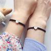 Couple Bracelet Heart Shape Braided Rope Adjustable Stretchy All-match Decorative Gifts 26 Letters Initial