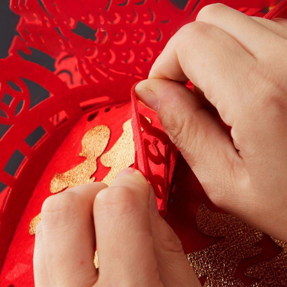 Hangable Traditional Chinese Red Lantern with Tassel Hanging Spring Festival Lantern Home