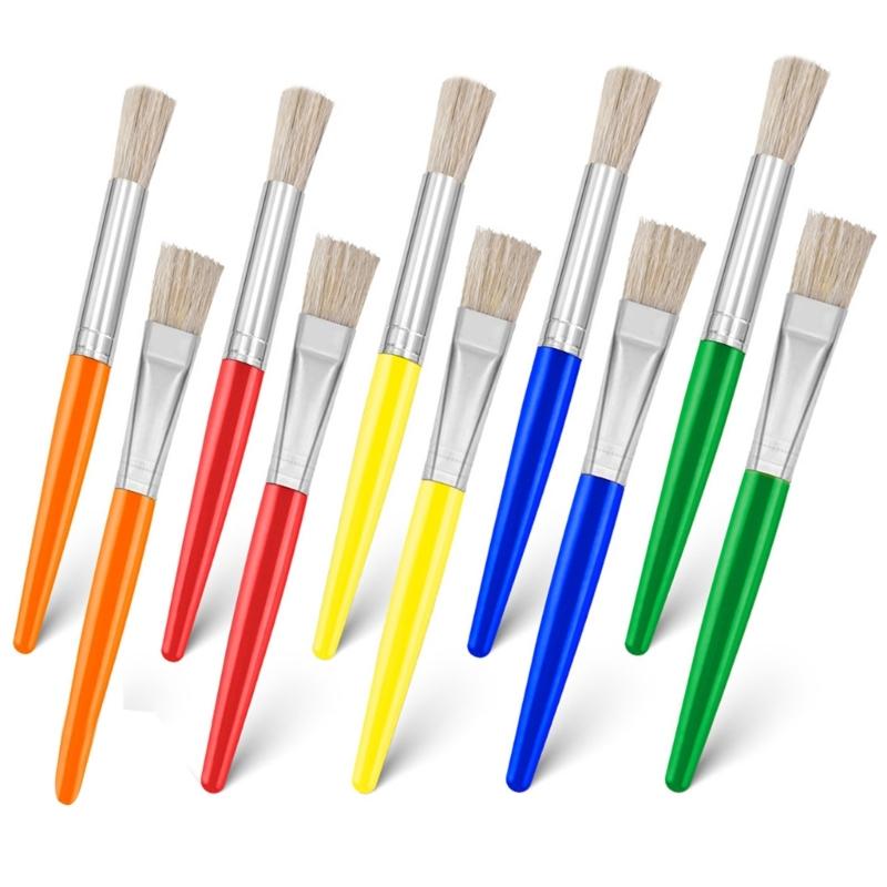 10/12/24/30 шт. Детские кисти для рисования, цветные кисти для художника, начинающего, для масла, акрила, акварели, для росписи камней, холста