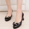 Zapatos De Mujer Fashion Sweet White Patent Leather Office Career Square Heel Shoes for Women Lady Casual Shoes Ab153