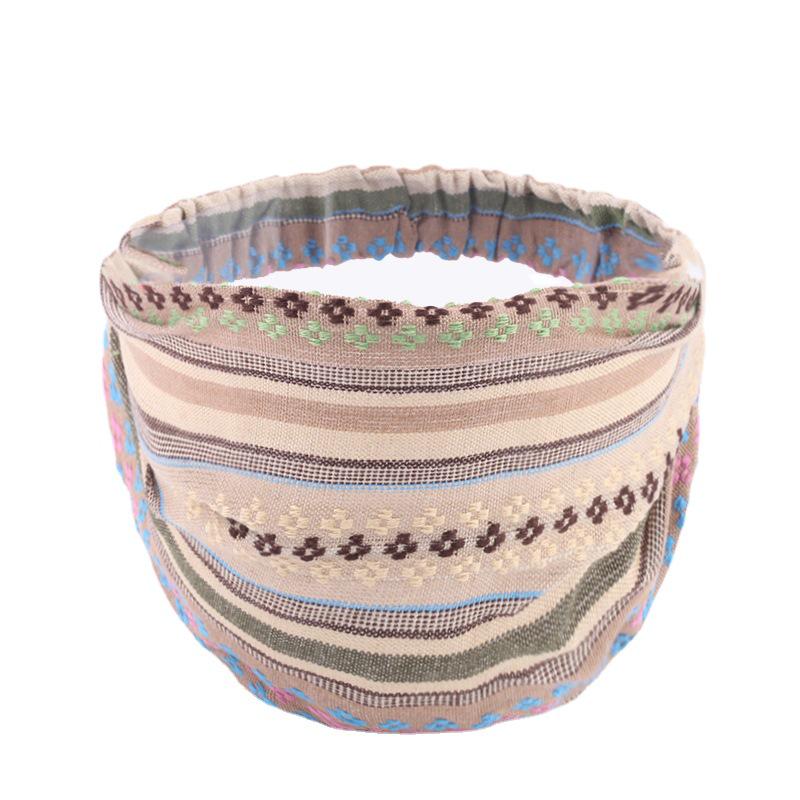 Широкая повязка на голову из хлопка и льна с вышивкой для женщин - универсальный аксессуар для волос