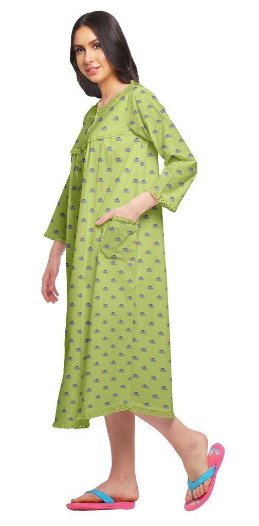 Moomaya Ночная рубашка с принтом 3-4 рукава, хлопковая пижама для кормящих мам