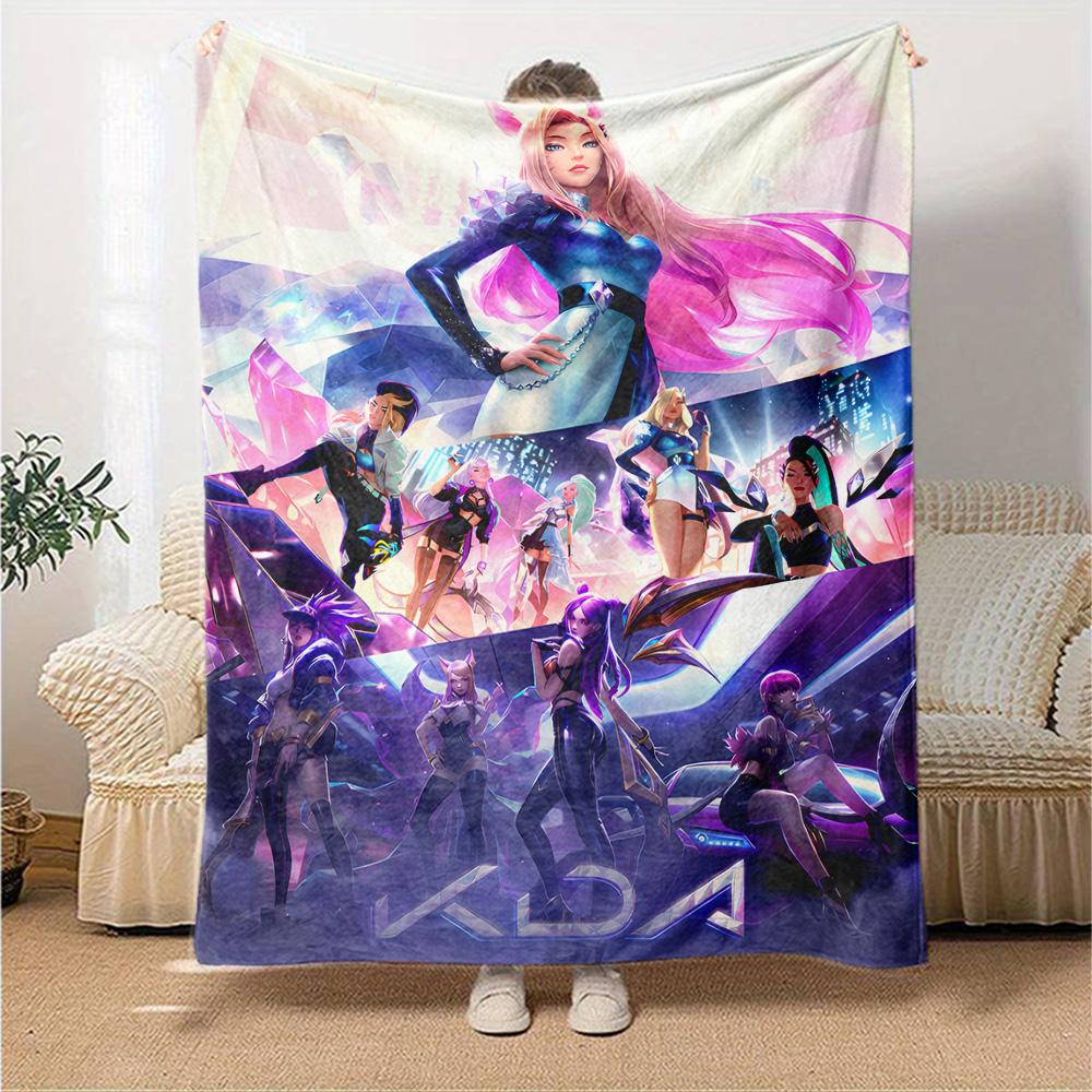 1pc Blanket - LOL-KDA kaisa ahri akali  Print Design,Lightweight Blanket for Sofa,Bed- Soft &Warm,Gift for All Seasons
