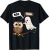 Funny Halloween Ghosts And Owl Saying Boo Hoo, Spooky Season T-Shirt