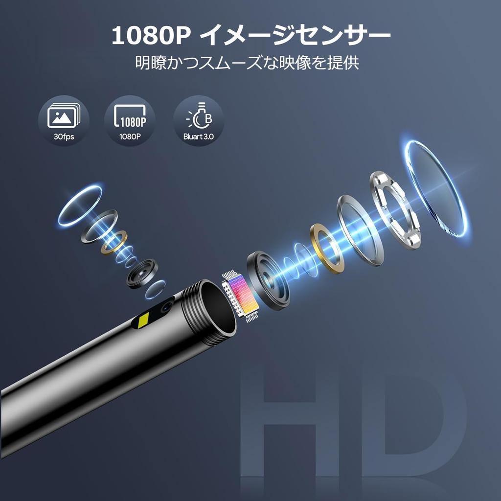 DEPSTECH Fiberscope Dual Lens 2024 Latest Model 1080P Digital Endoscope 5 Inch IPS Screen Large Screen Monitor Snake Camera Ultra Fine Scope IP67