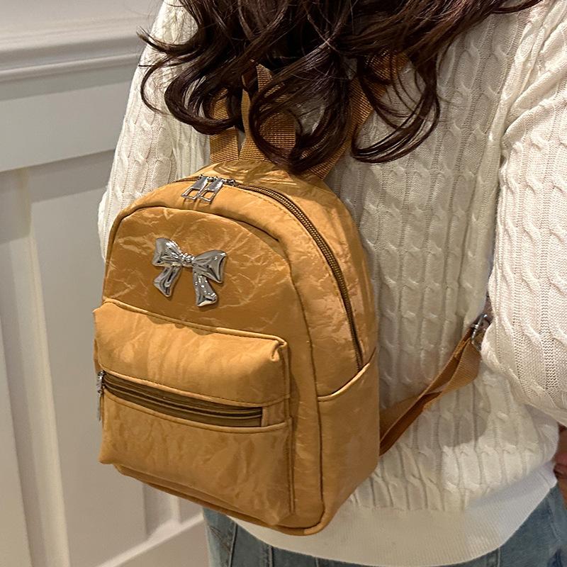 Рюкзак с бантом, женский, нишевый, повседневный, модный, для девочек, школьный рюкзак, легкий, маленький, дорожный рюкзак
