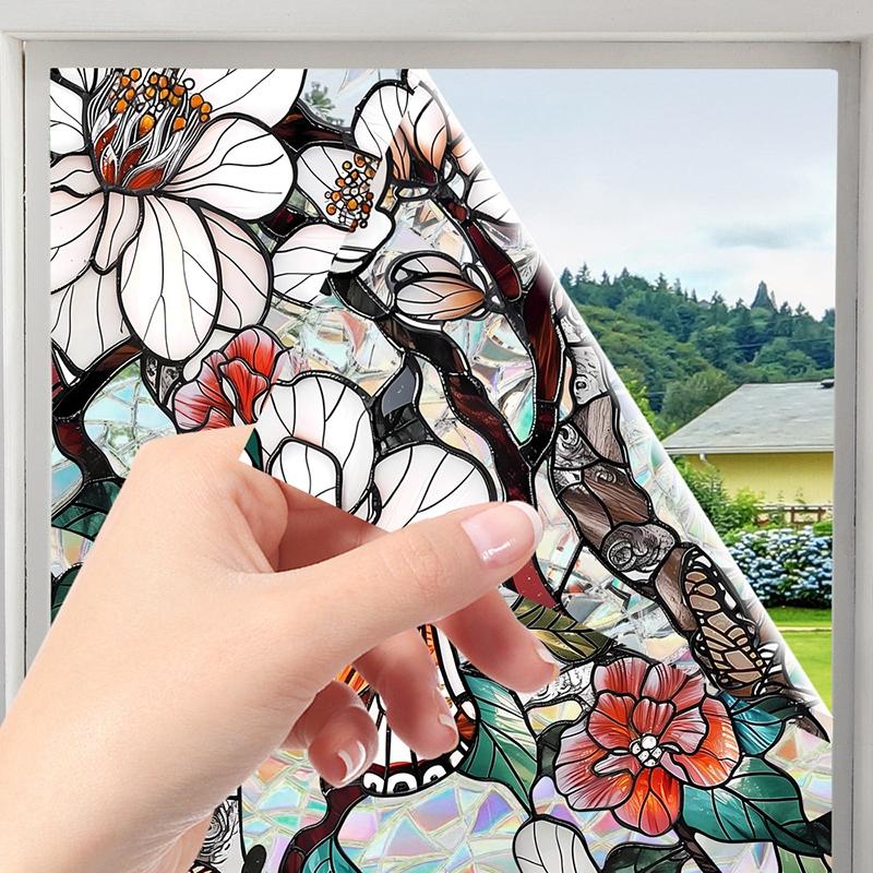 Stained Glass Window Film Window Privacy Film Daisy Window Sticker Vinyl Glass Window Films Home Aesthetic Decor Room Decor