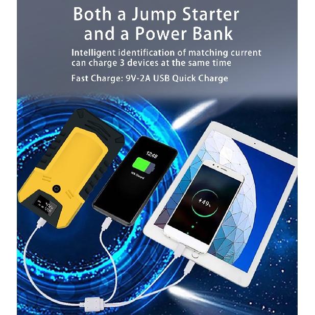 GKFLY High-power Car Jump Starter Battery Booster Charger Starting Device Portable Power Bank Emergency Power Supply LED
