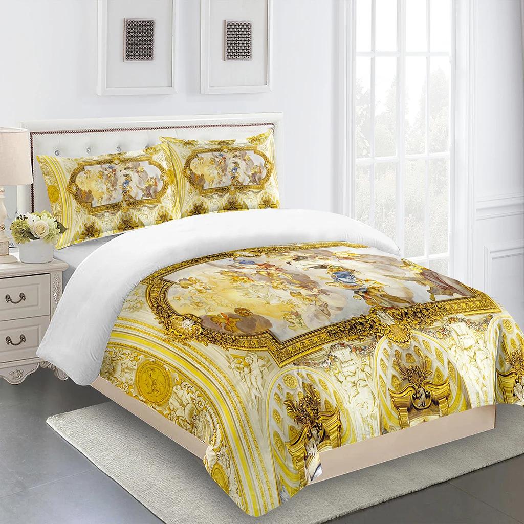 3pcs Luxury Black Geometric Gold Kids Twin Queen King Full Size Duvet Cover Bedding Linen Set 2 Seater Bedspread 200x200 240x220