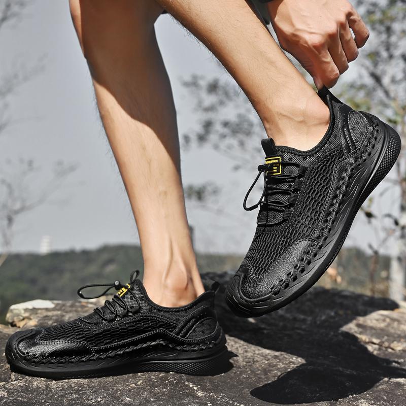 Летние мужские повседневные сетчатые кроссовки, удобная обувь больших размеров, лоферы, дышащая обувь для вождения