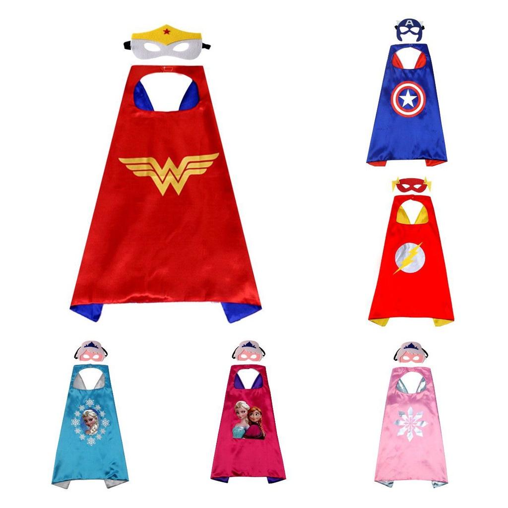 Набор детских плащей супергероев ярких цветов и из высококачественных тканей для веселой игры