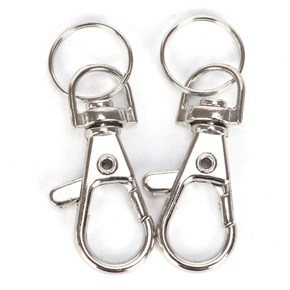 50Pcs Metal Art Crafts Jewelry Lobster Claw Clasp Key Chain Ring Clip DIY Making Swivel Snap Hooks