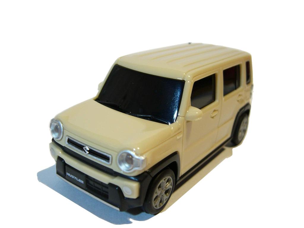 SUZUKI New Hustler Car Diecast Model Car Color Sample Chiffon Ivory Metallic Pull-Back